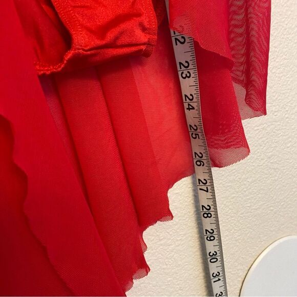 WEISSMAN Dance Costume dress ballet lyrical red CLARITY 12294 MC-Medium child - Picture 8 of 11